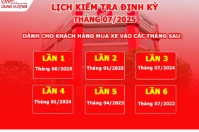 LỊCH KIỂM TRA XE ĐỊNH KỲ THÁNG 07/2025